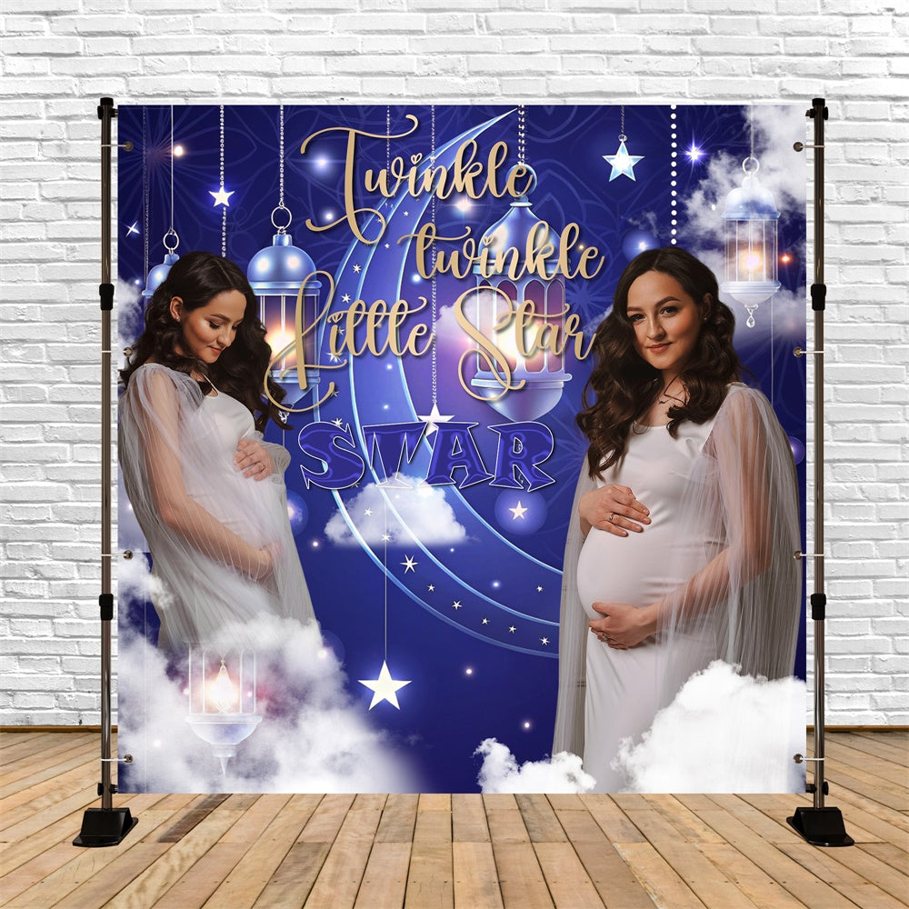 Baby Shower Backdrops Twinkle Star Night Personalized Backdrop BRP6-2