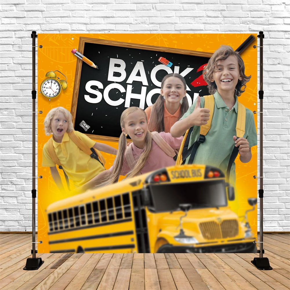 Back To School Photo Backdrop Joyful School Bus Custom Backdrop BRP6-29