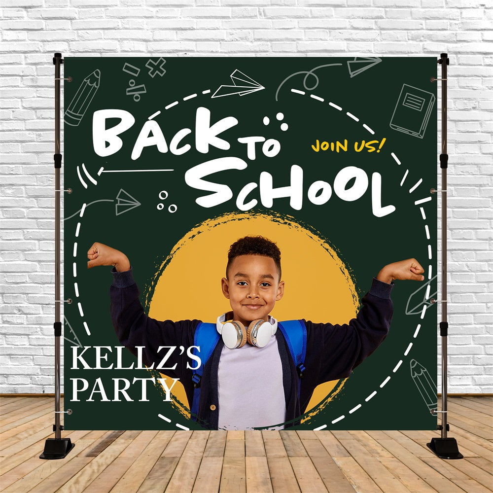 Chalkboard Photo Backdrop Doodle Class Party Custom Backdrop BRP6-32