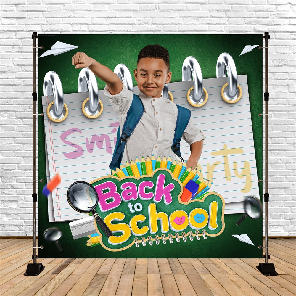School Picture Backdrop Paper Plane Explorer Custom Backdrop BRP6-34