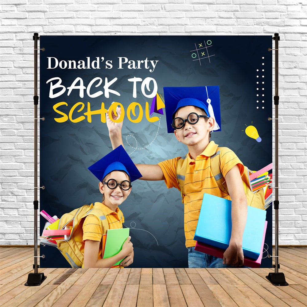 School Picture Backdrop Study Buddies Return Personalized Backdrop BRP6-37