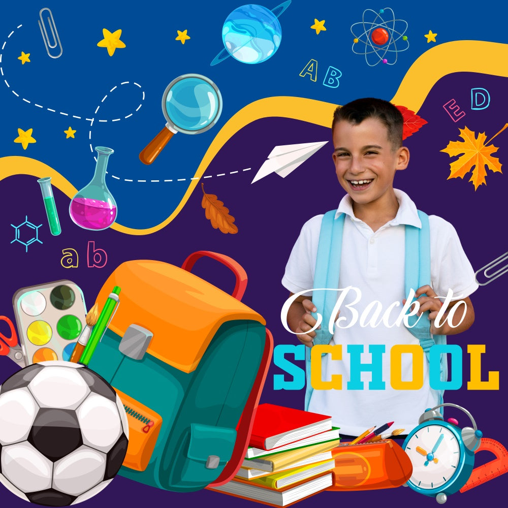 Back To School Backdrop Sports Science Ready Customized Backdrop BRP6-38