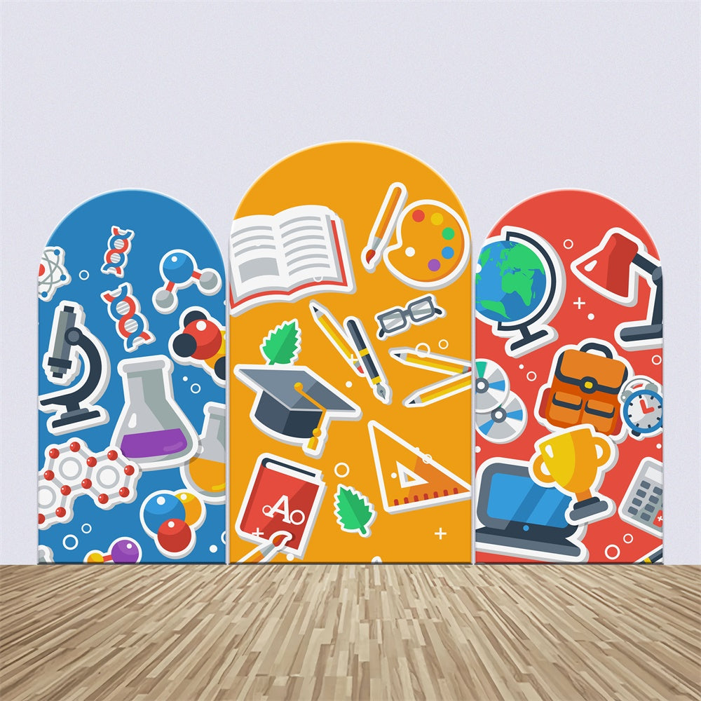 School Photo Backdrop Science Art Fun Arch Backdrop Kit BRP6-42