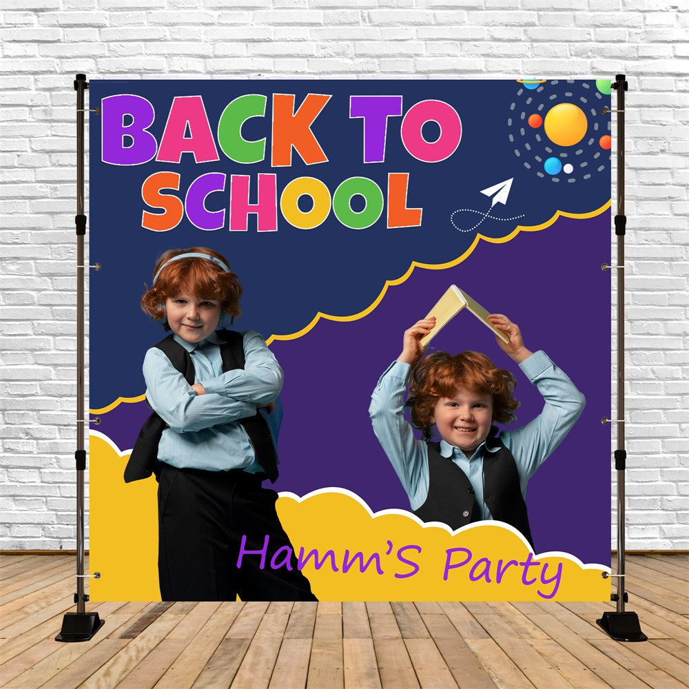 Back To School Backdrops Planet Class Party Customized Backdrop BRP6-46