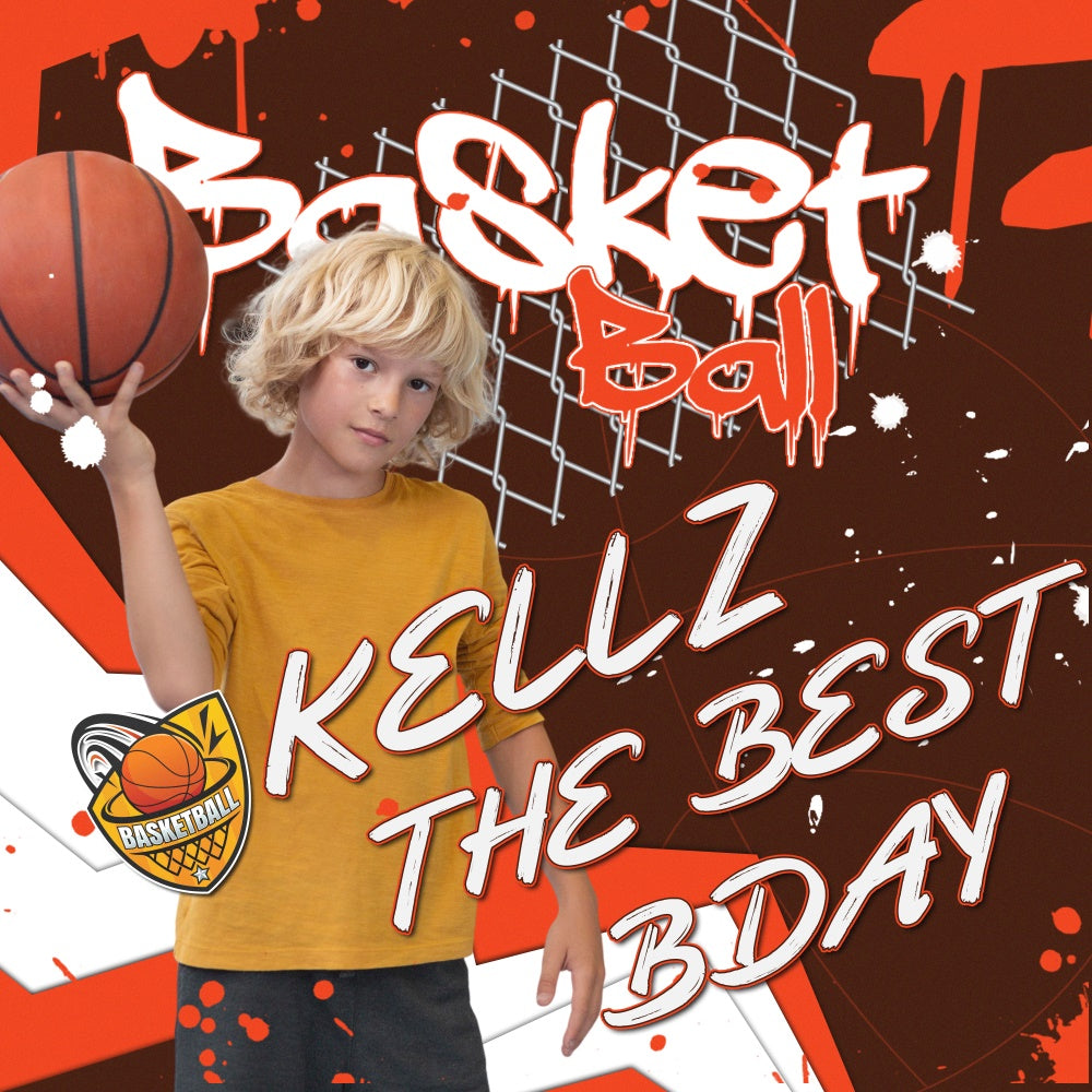 Happy Birthday Backdrops Street Hoop Bash Customized Backdrop BRP6-92