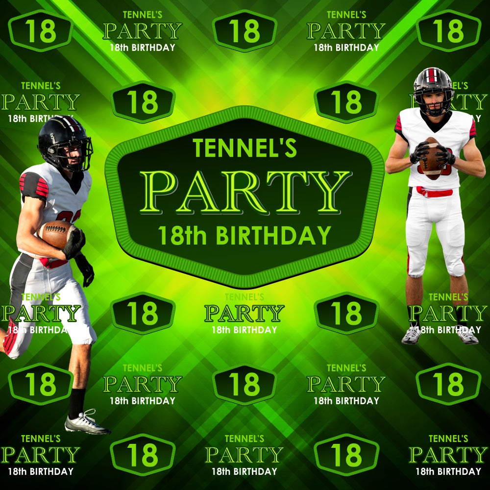 Birthday Party Backdrop Gridiron Glory 18th Birthday Backdrop BRP6-94