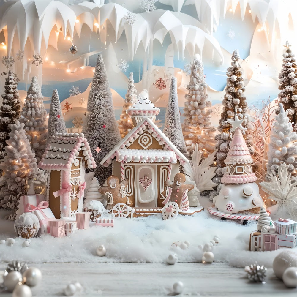 Christmas Frosted Gingerbread House Backdrop BRP7-227