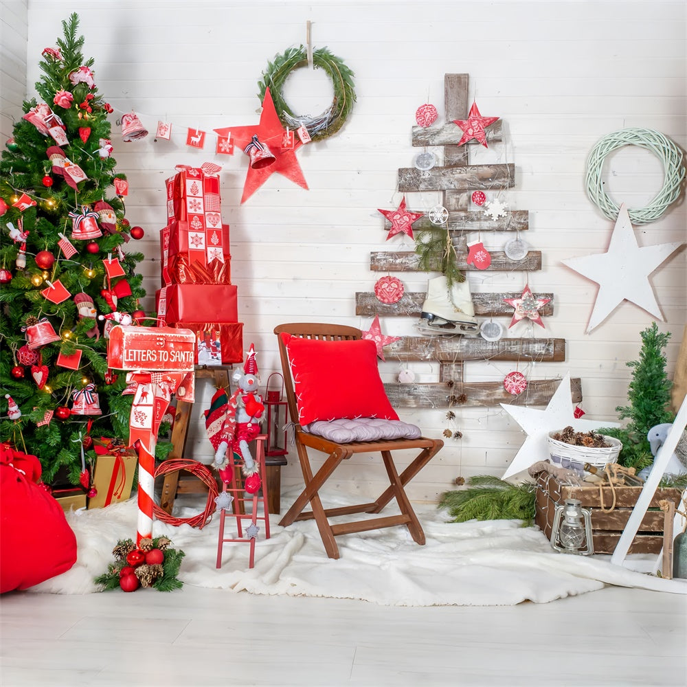 Christmas Tree Wall Decor Gift Stack Backdrop BRP8-153