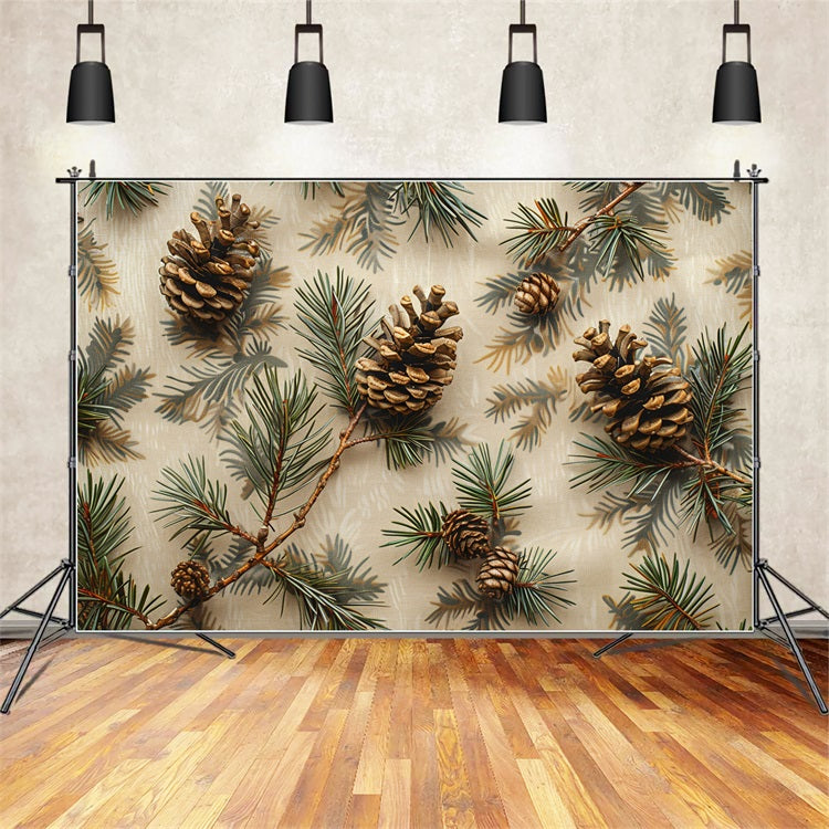 Pine Cones Evergreen Fall Neutral Backdrop BRP9-140