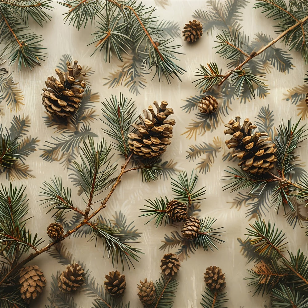 Pine Cones Evergreen Fall Neutral Backdrop BRP9-140