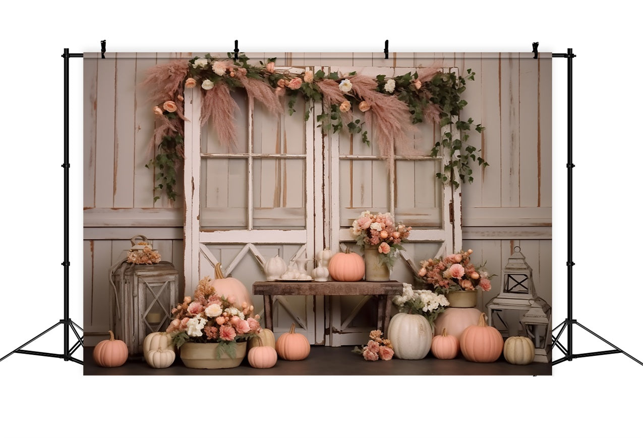 Rustic Fall Windows Pastel Pumpkin Decor BRP9-196