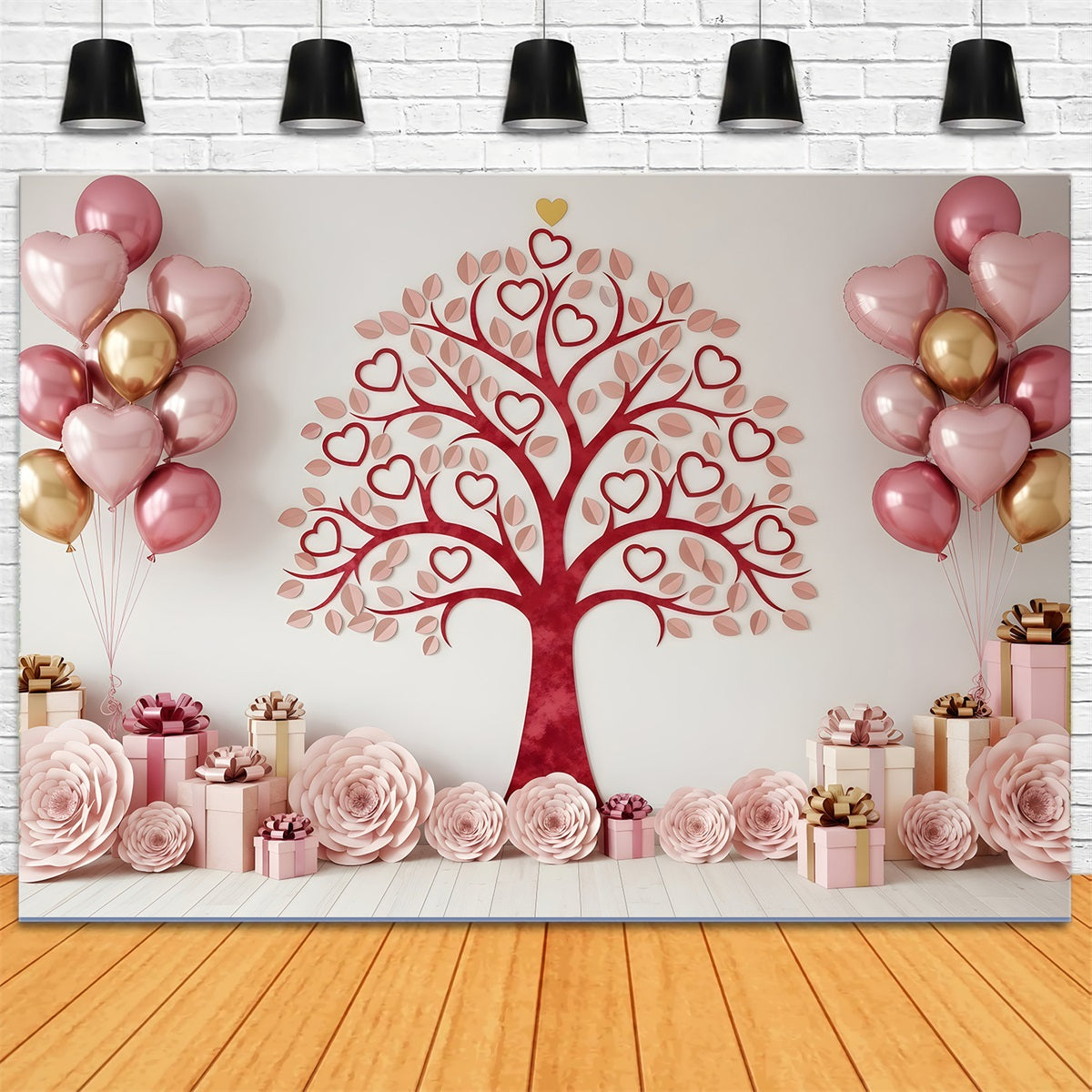 Valentines Backdrop Heart Tree Gift Display Valentines Day Backdrop By Magali