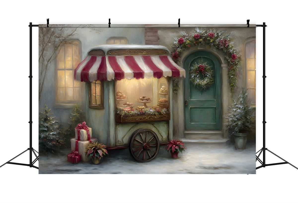 Xmas Backdrops Wagon Bakery Window Backdrop By Magali