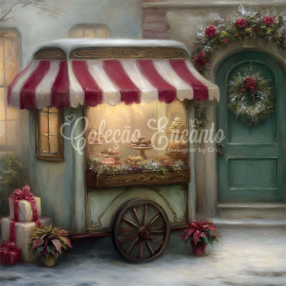 Xmas Backdrops Wagon Bakery Window Backdrop By Magali