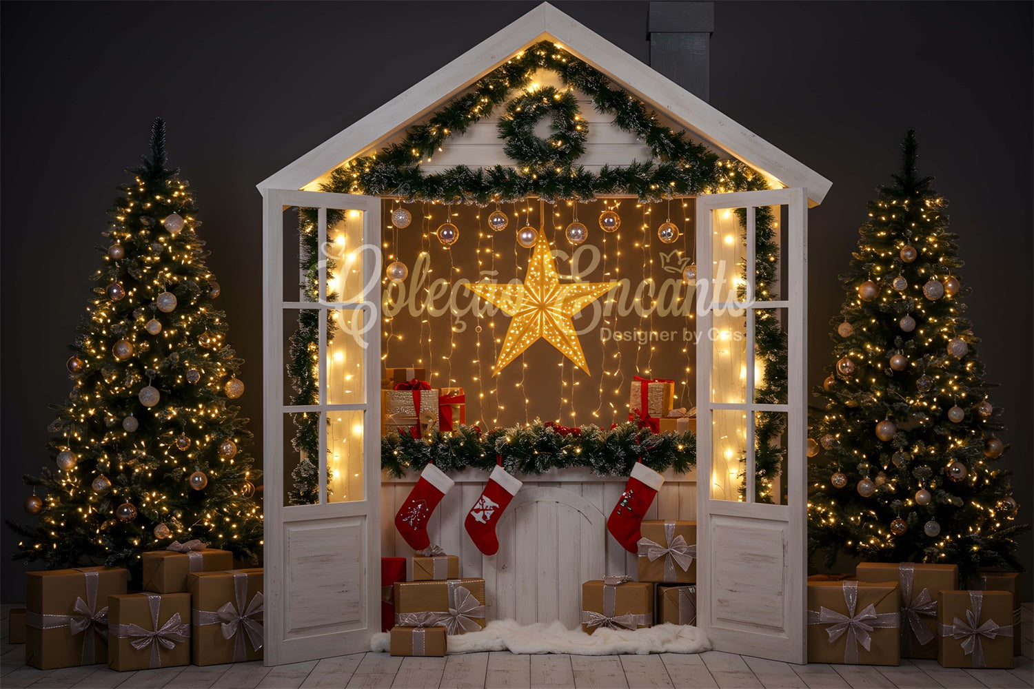 Christmas Backdrop Ideas Cozy Cottage Glowing Star Backdrop By Magali