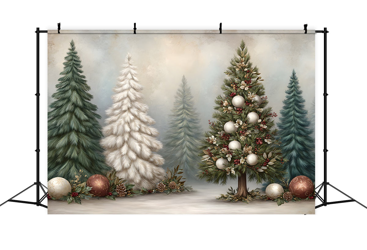 Christmas Tree Backdrop Christmas Pine Tree Ornament Backdrop By Magali