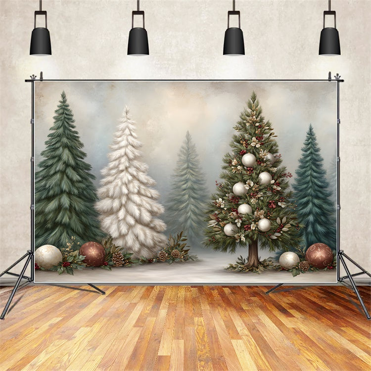 Christmas Tree Backdrop Christmas Pine Tree Ornament Backdrop By Magali