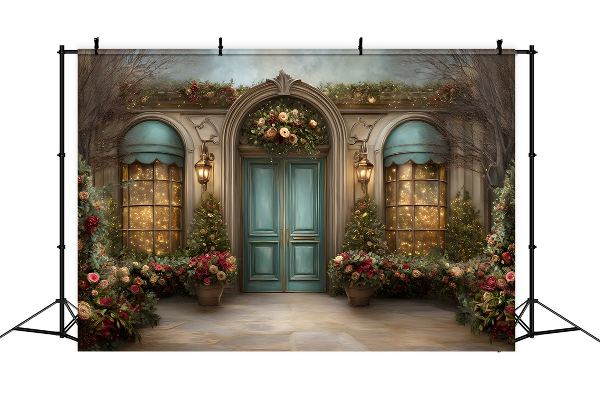 Christmas Backdrops For Photos Arched Doorway Floral Backdrop By Magali