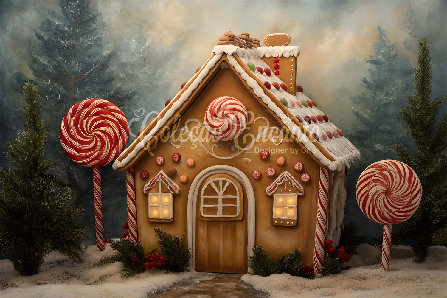 Professional Christmas Backdrops Sweet Ginger Cottage Backdrop By Magali
