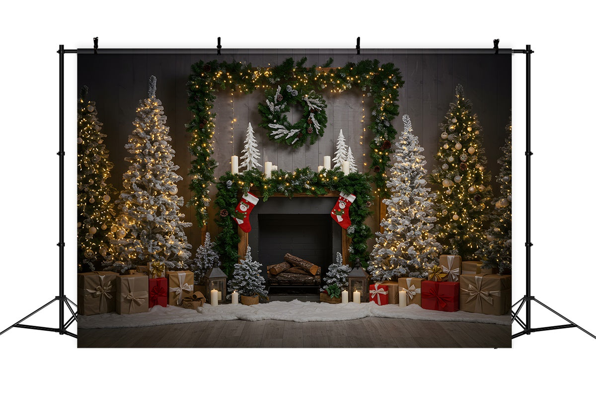 Christmas Fireplace Backdrop Fireplace Present Display Backdrop By Magali