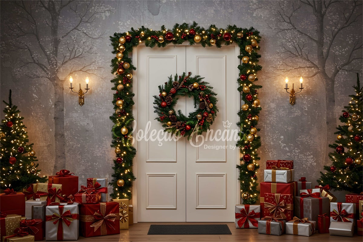 Christmas Backdrops Winter Entryway Gifts Backdrop By Magali