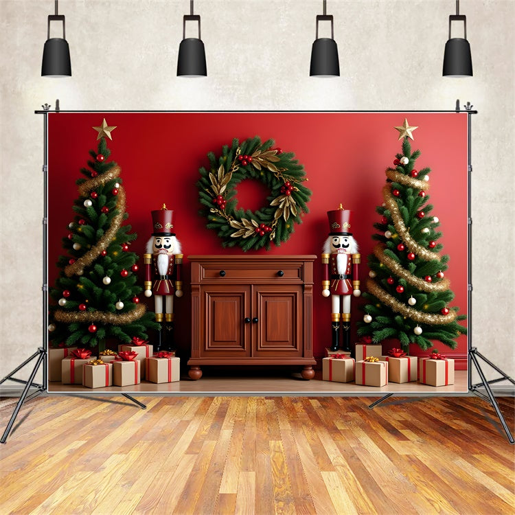 Xmas Backdrops Twin Tree Nutcracker Celebration Backdrop By Magali