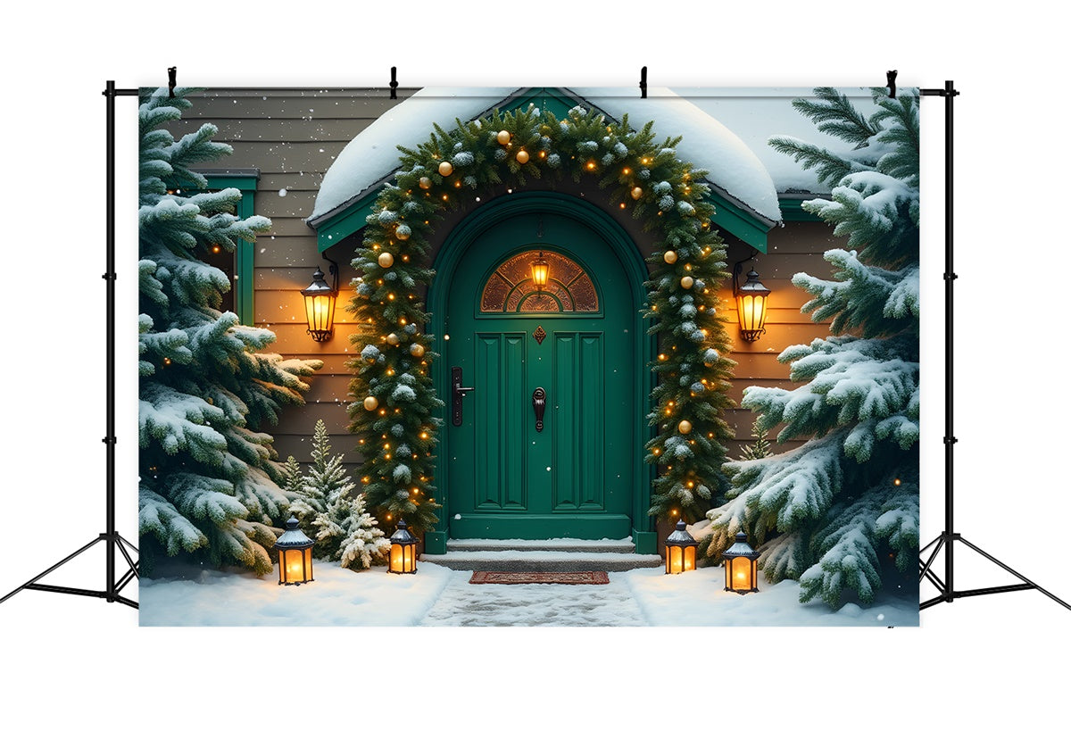 Christmas Backdrops Green Door Holiday Backdrop By Magali