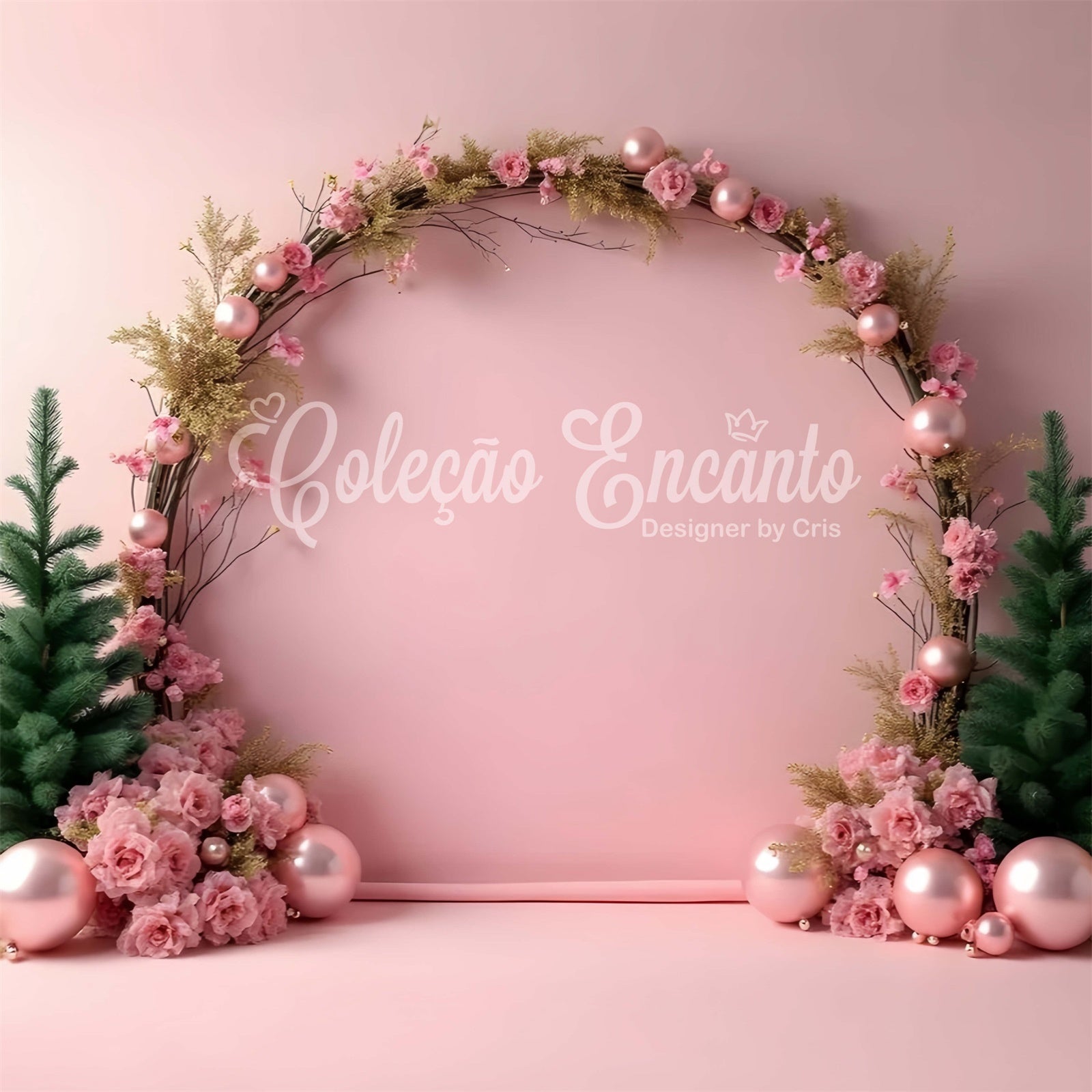 Professional Christmas Backdrops Pink Floral Arch Backdrop By Magali