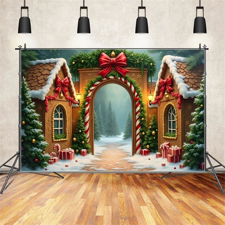 Christmas Village Backdrop Gingerbread Town Bow Backdrop By Magali
