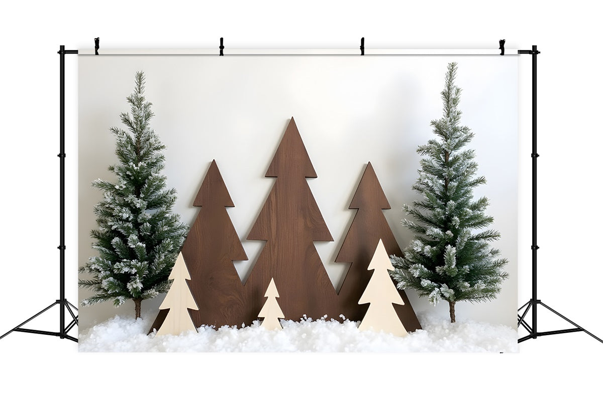 Christmas Backdrop Ideas Snowy Wooden Forest Backdrop By Magali