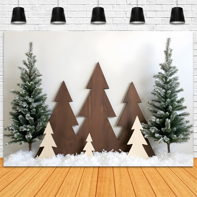 Christmas Backdrop Ideas Snowy Wooden Forest Backdrop By Magali