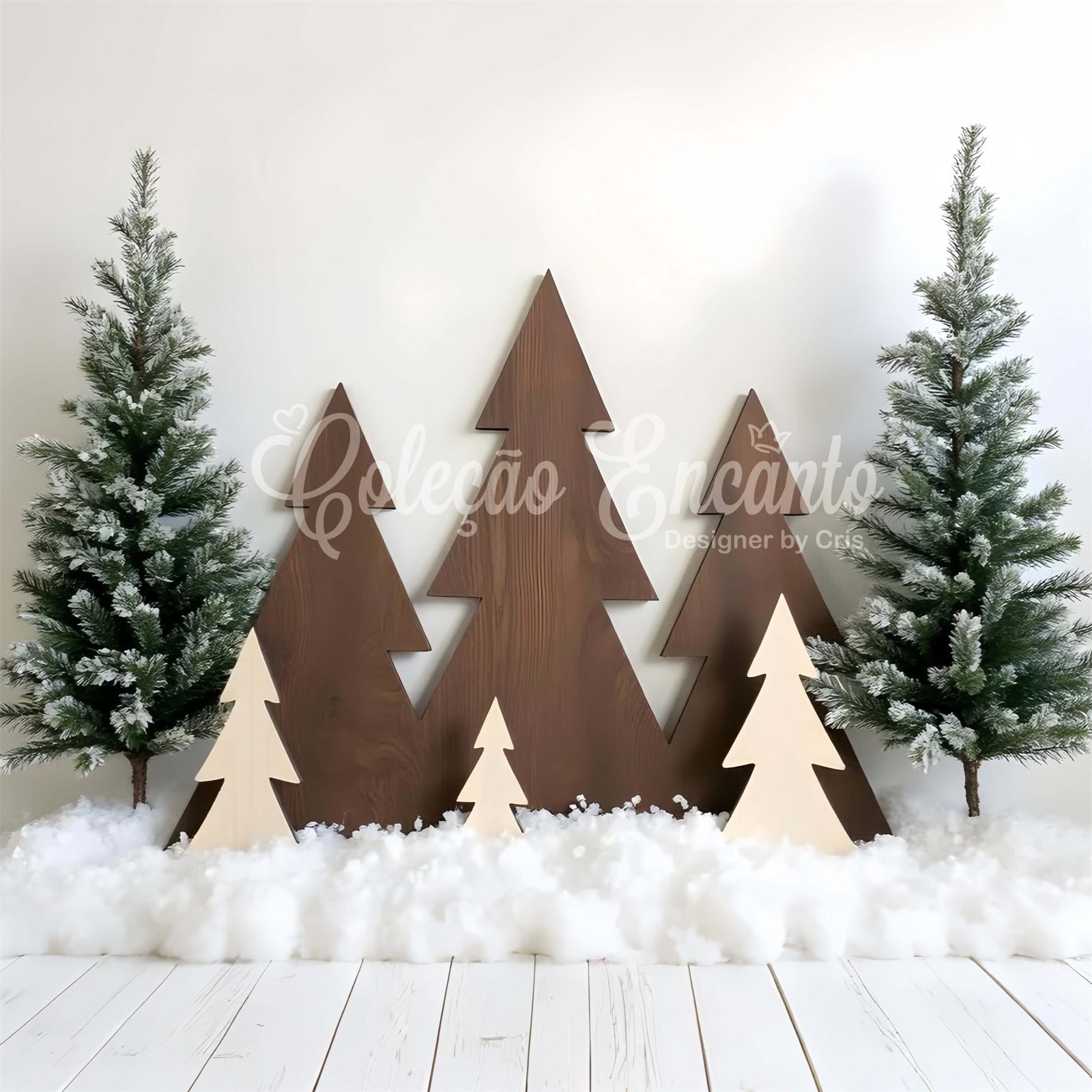 Christmas Backdrop Ideas Snowy Wooden Forest Backdrop By Magali
