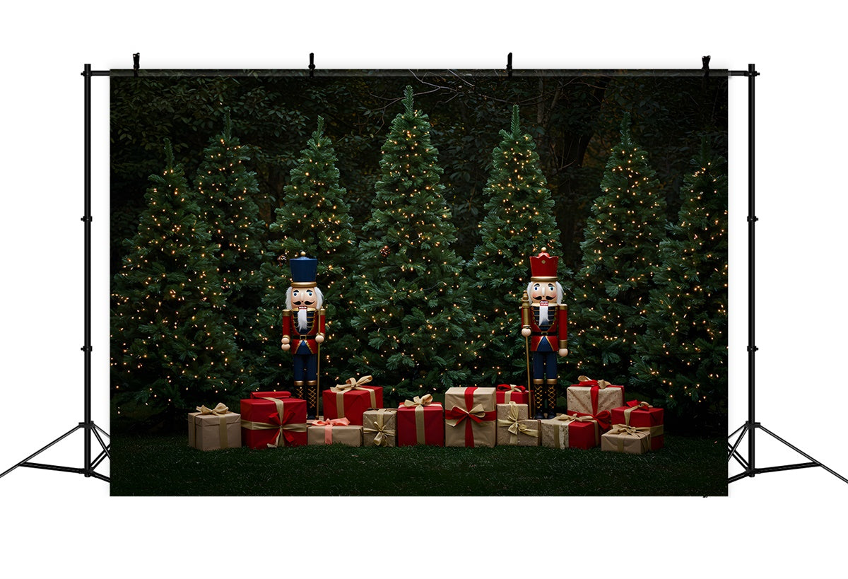 Christmas Tree Backdrop Nutcracker Gift Sparkling Trees Backdrop By Magali