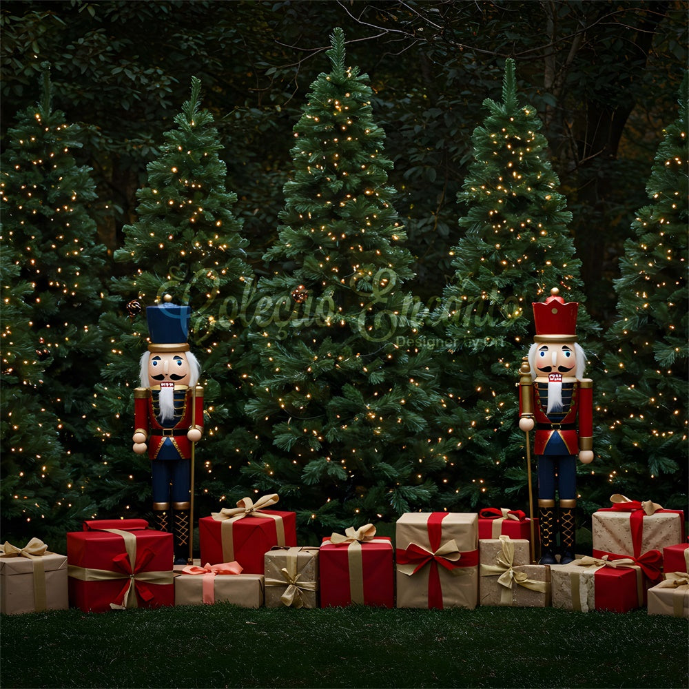 Christmas Tree Backdrop Nutcracker Gift Sparkling Trees Backdrop By Magali