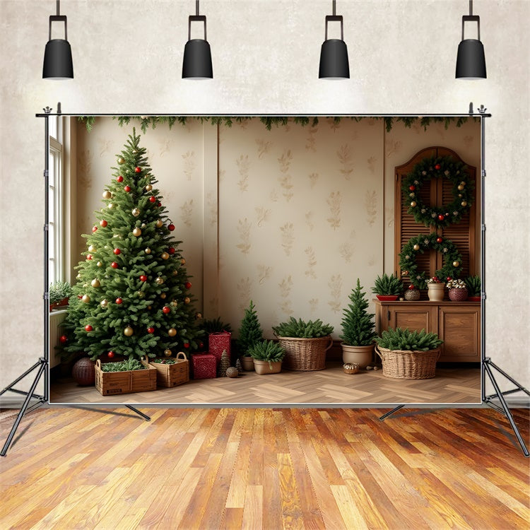 Christmas Tree Backdrop Indoor Gifts Decor Backdrop By Magali