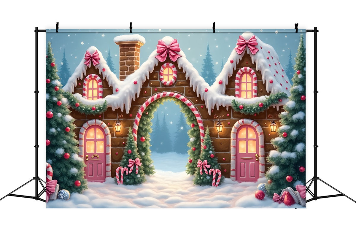 Christmas Village Backdrop Gingerbread Candy Cane Backdrop By Magali