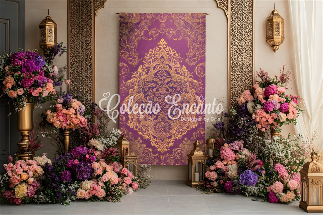 Mother's Day Photo Backdrop Ideas Purple Gold Floral Elegance Mother Day Photo Backdrops By Magali