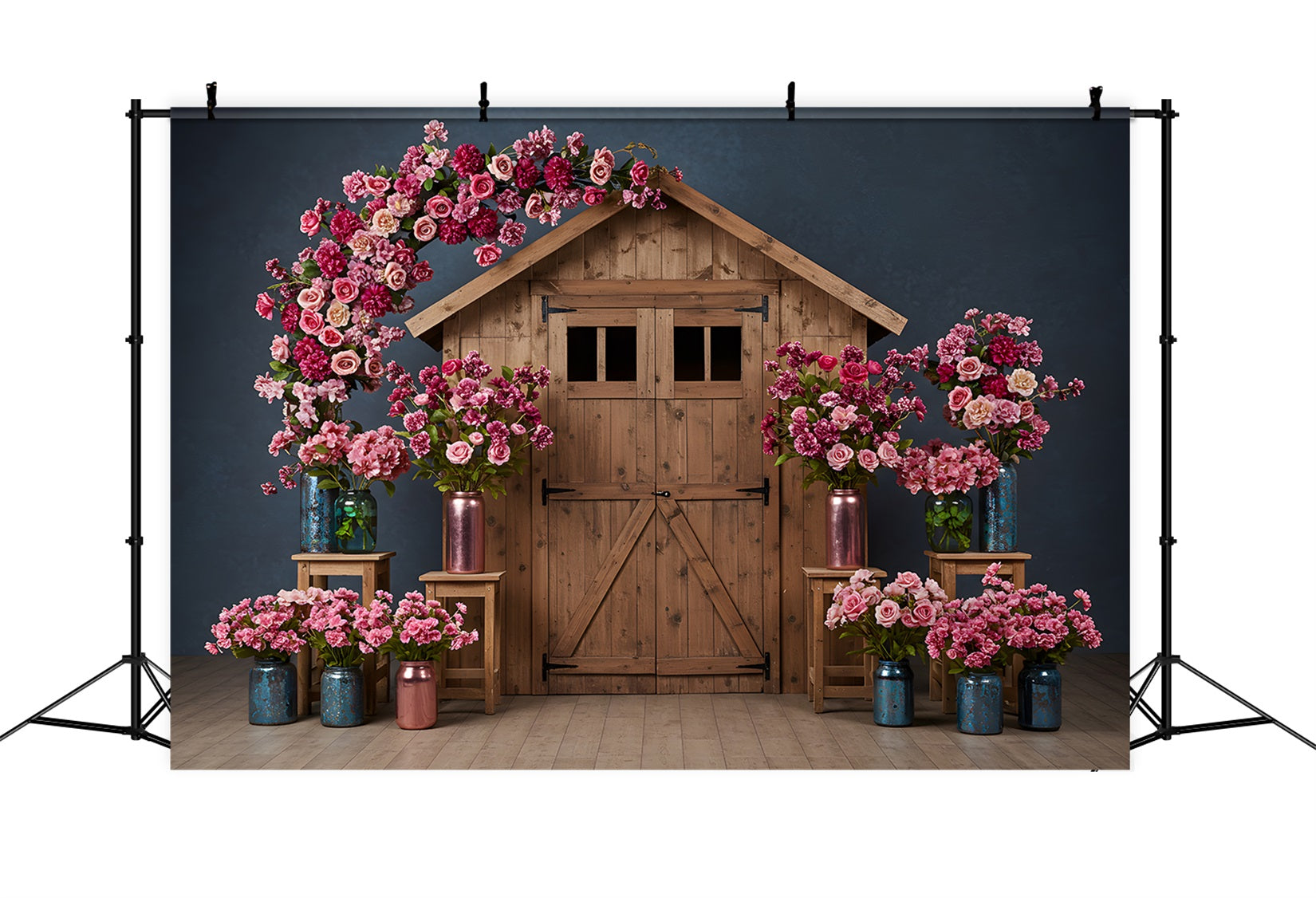 Backdrop Ideas For Mother's Day Pink Floral Barn Door Mother's Day Backdrop Ideas By Magali