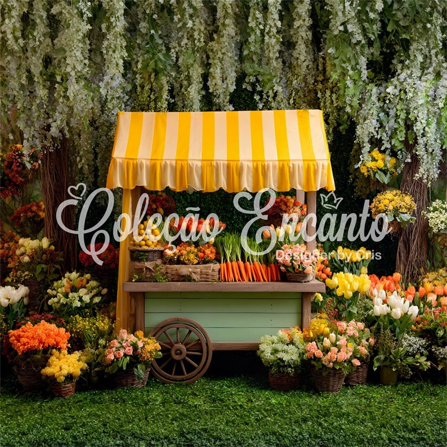 Easter Tulip Backdrop Lush Floral Yellow Canopy Easter Backdrop Ideas By Magali