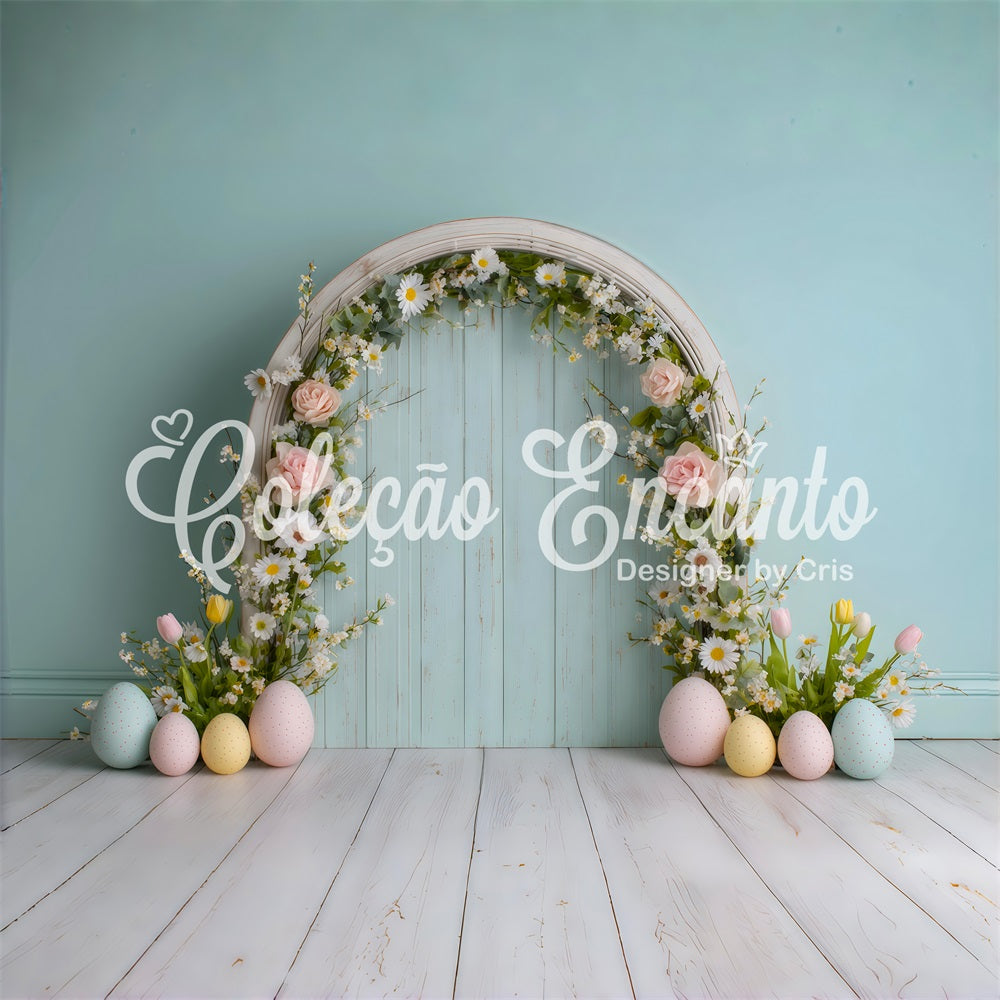 Easter Daisy Backdrop Flower Arch Pastel Eggs Easter Photo Backdrop Ideas By Magali