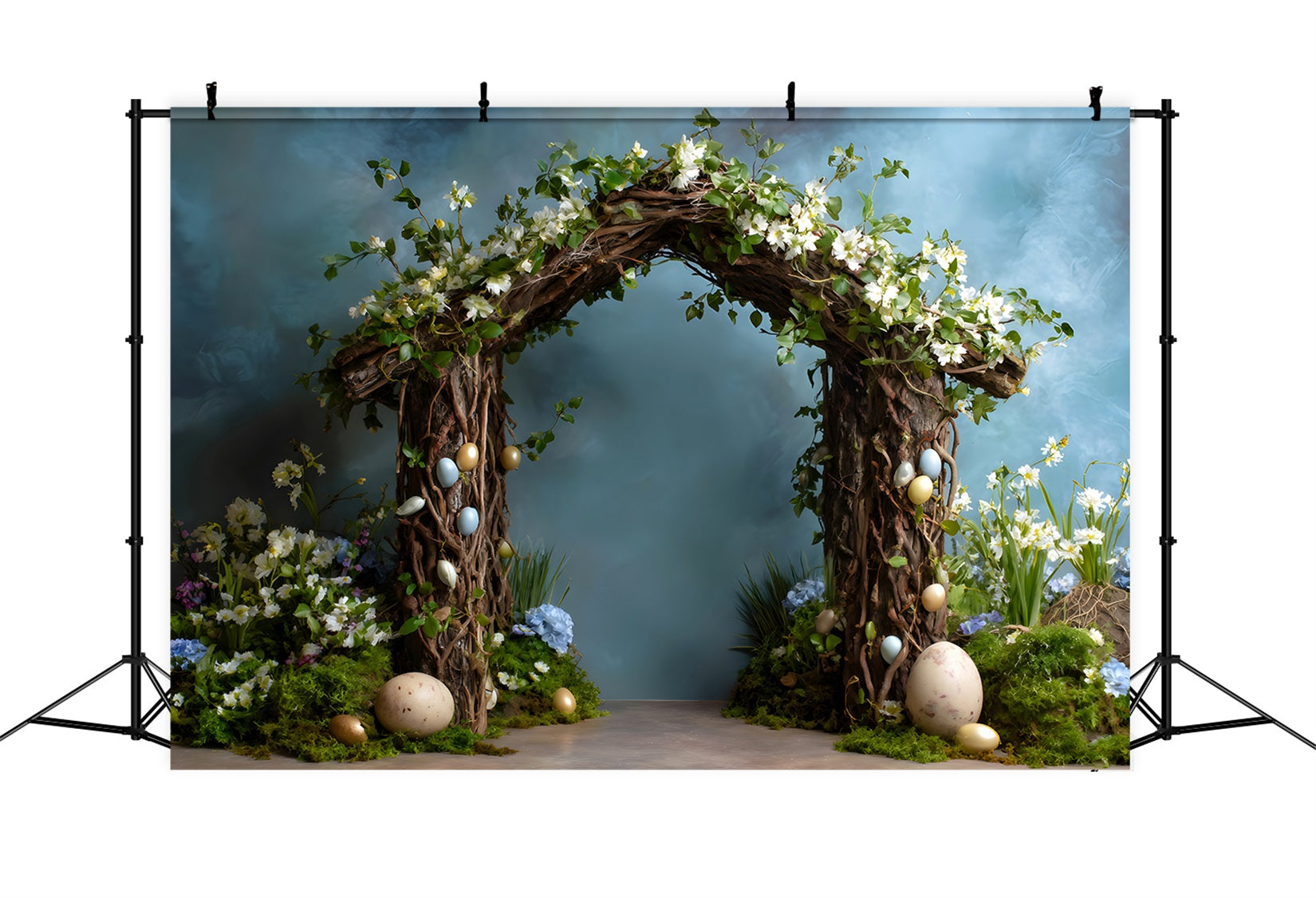 Easter Spring Backdrop Twig Arch Mossy Eggs Easter Picture Backdrop Ideas By Magali
