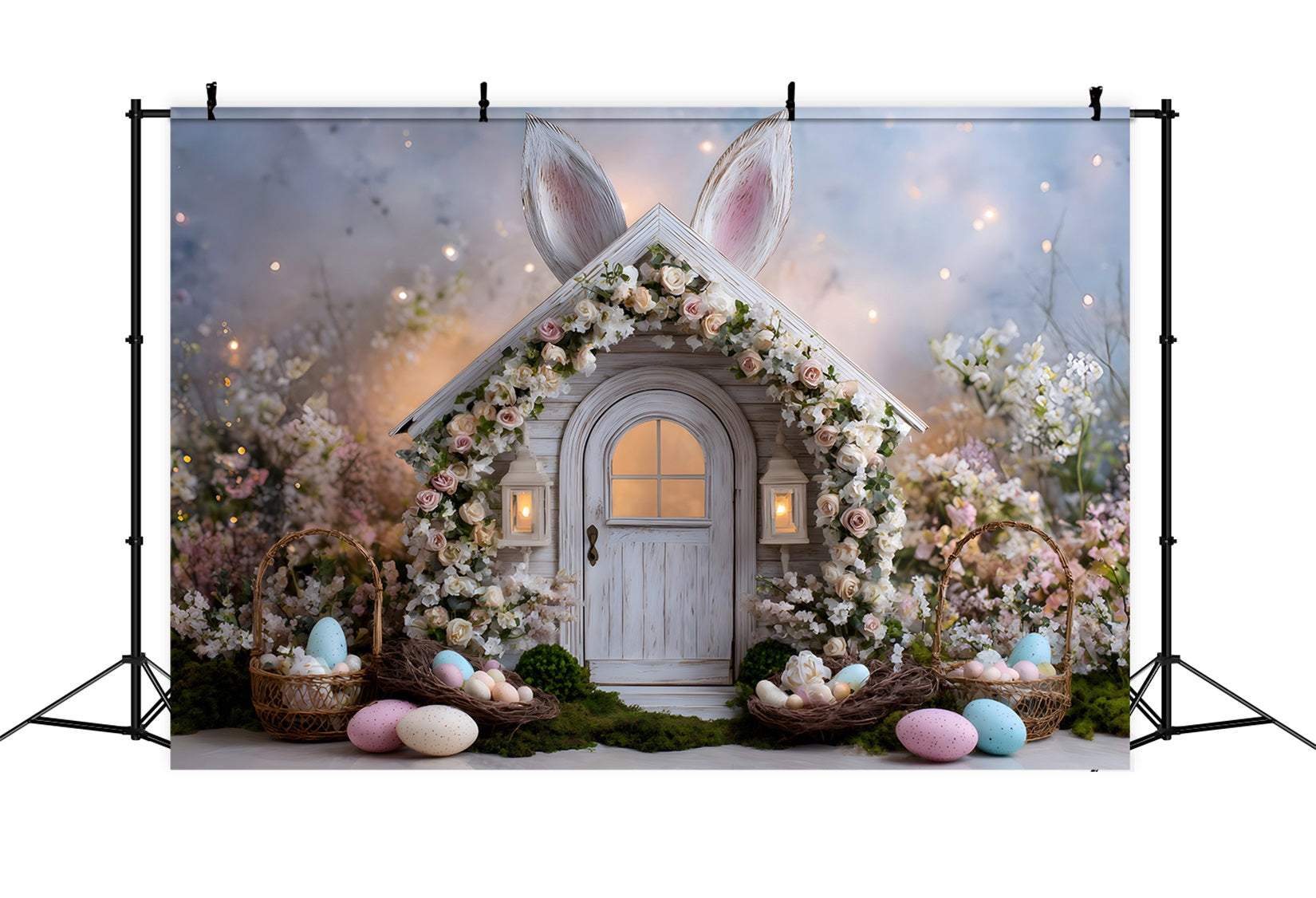 Easter Fairytale Backdrop Floral Bunny Egg Nests Photography Easter Backdrops By Magali