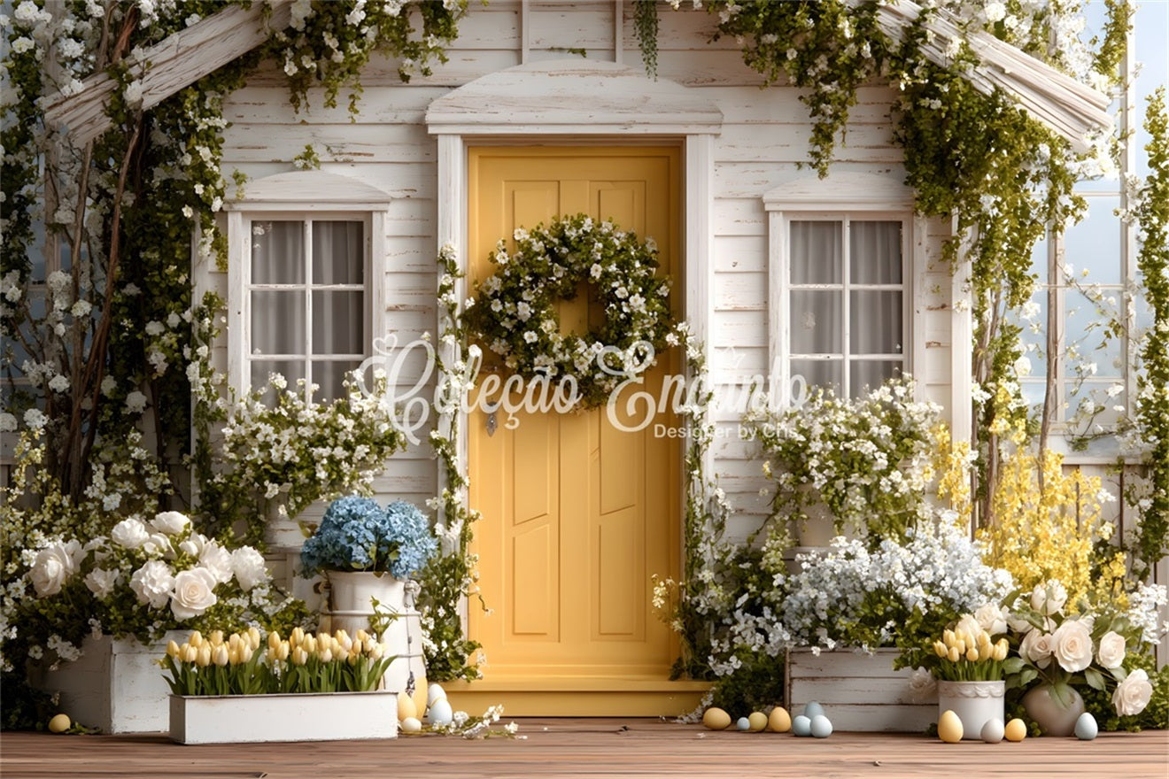 Easter Cottage Garden Backdrop Flower Bloom Porch Easter Backdrop For Pictures By Magali