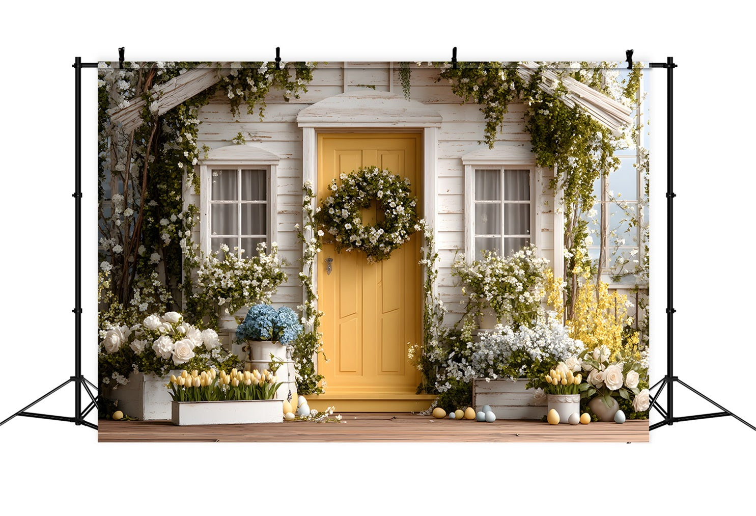 Easter Cottage Garden Backdrop Flower Bloom Porch Easter Backdrop For Pictures By Magali