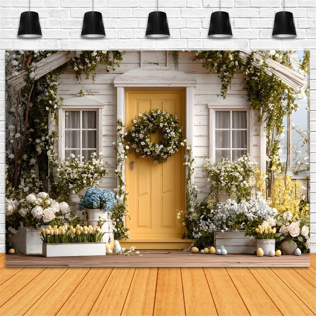 Easter Cottage Garden Backdrop Flower Bloom Porch Easter Backdrop For Pictures By Magali