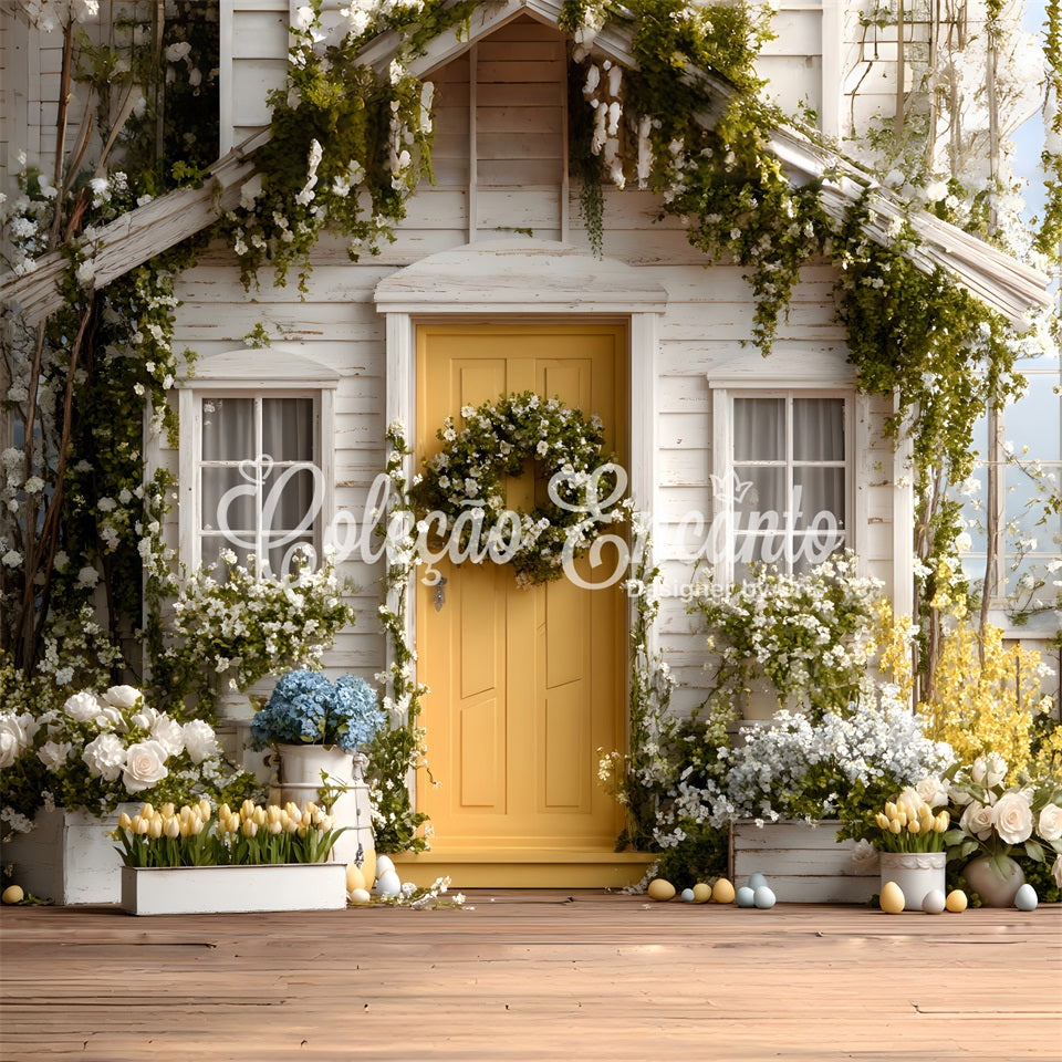 Easter Cottage Garden Backdrop Flower Bloom Porch Easter Backdrop For Pictures By Magali