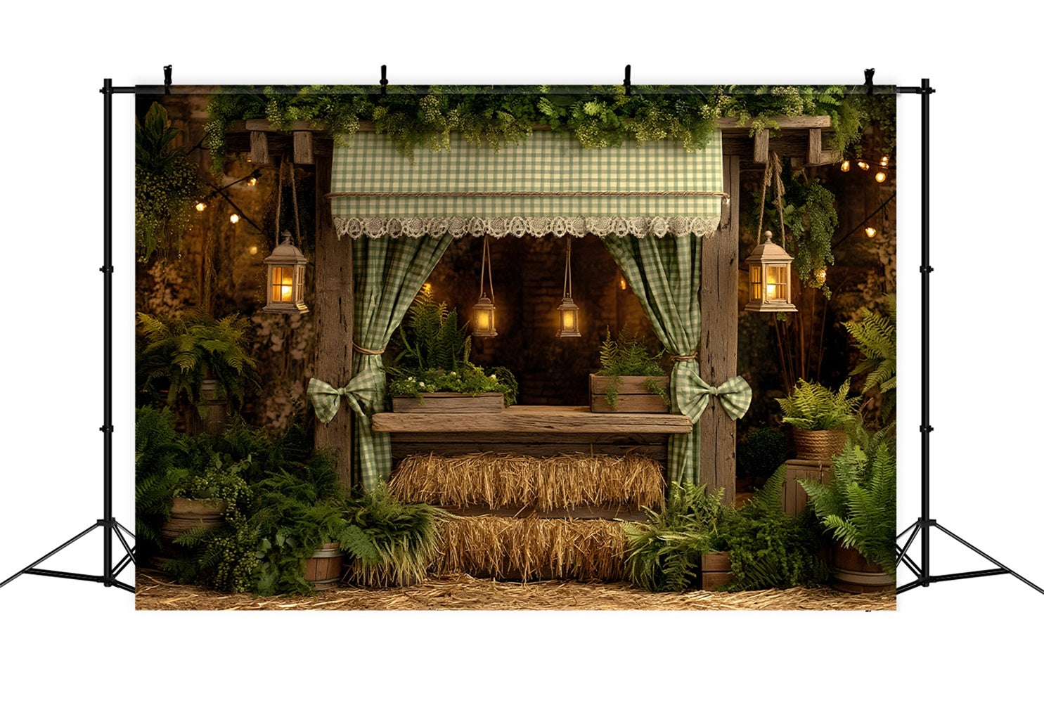 Easter Farm Barn Backdrop Rustic Fern Hay Stall Backdrops For Easter Pictures By Magali