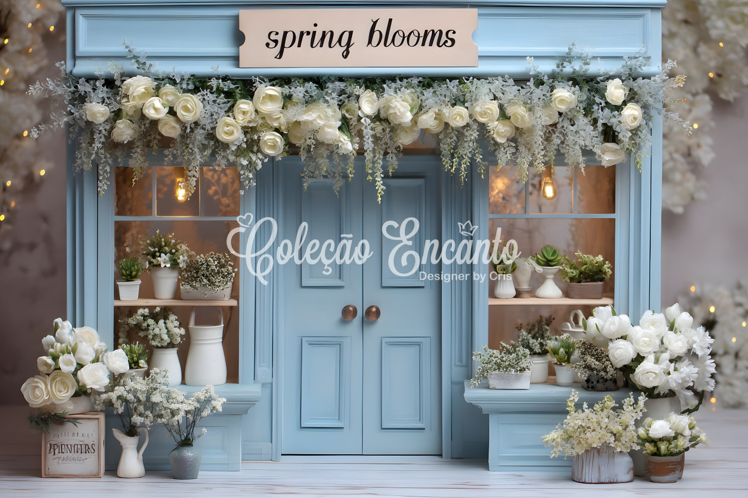 Easter European Garden Backdrop Blue Spring Bloom Shop Photography Easter Backdrops By Magali