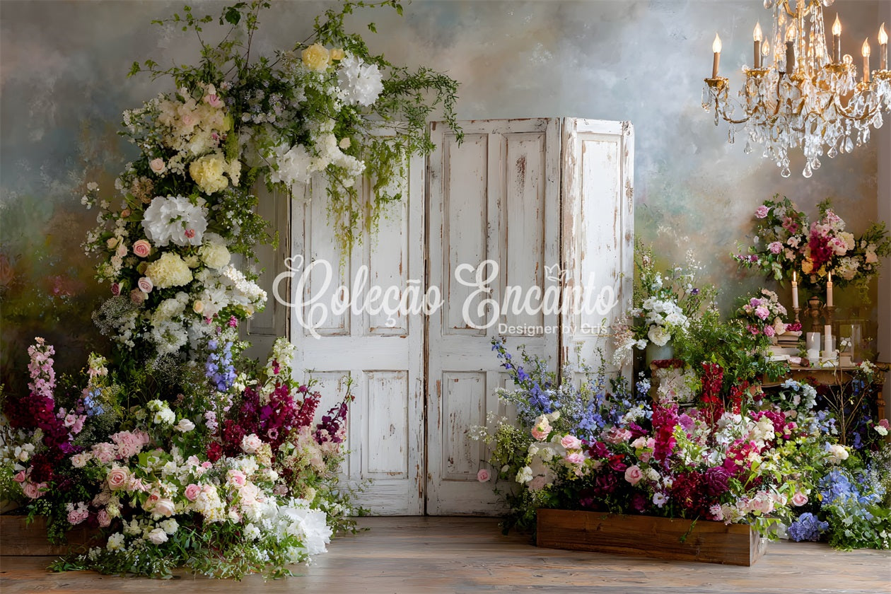 Mothers Day Backdrop Vintage Floral Doors Chandeliers Happy Mothers Day Backdrop By Magali