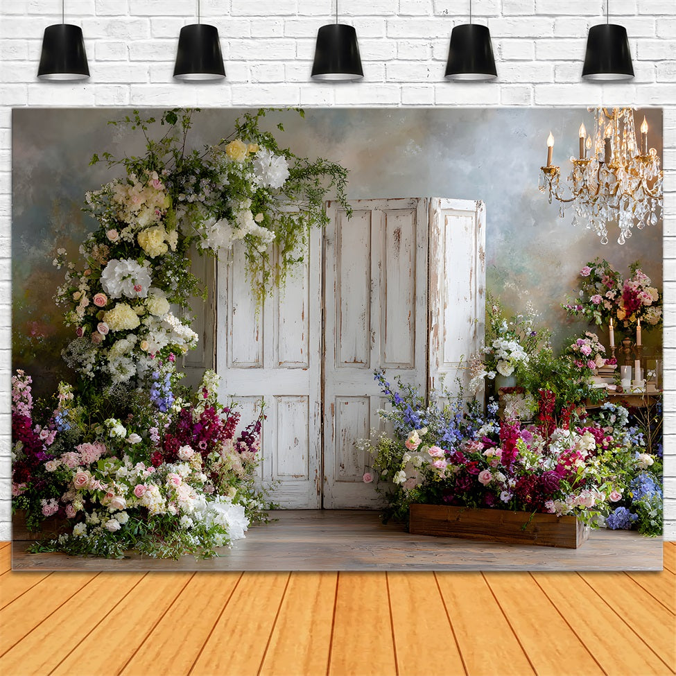 Mothers Day Backdrop Vintage Floral Doors Chandeliers Happy Mothers Day Backdrop By Magali